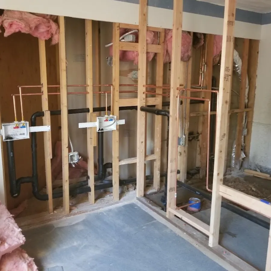 Copper pipe rough-in and plumbing installation in Elizabethtown